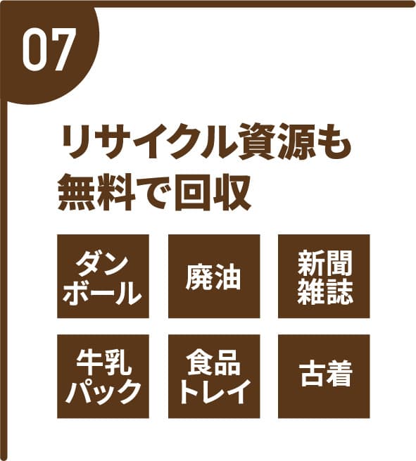 リサイクル資源も無料で回収