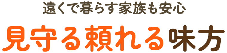 遠くで暮らす家族も安心見守る頼れる味方
