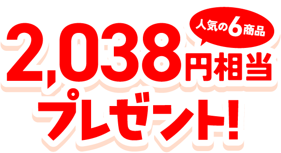 2,038円相当プレゼント！